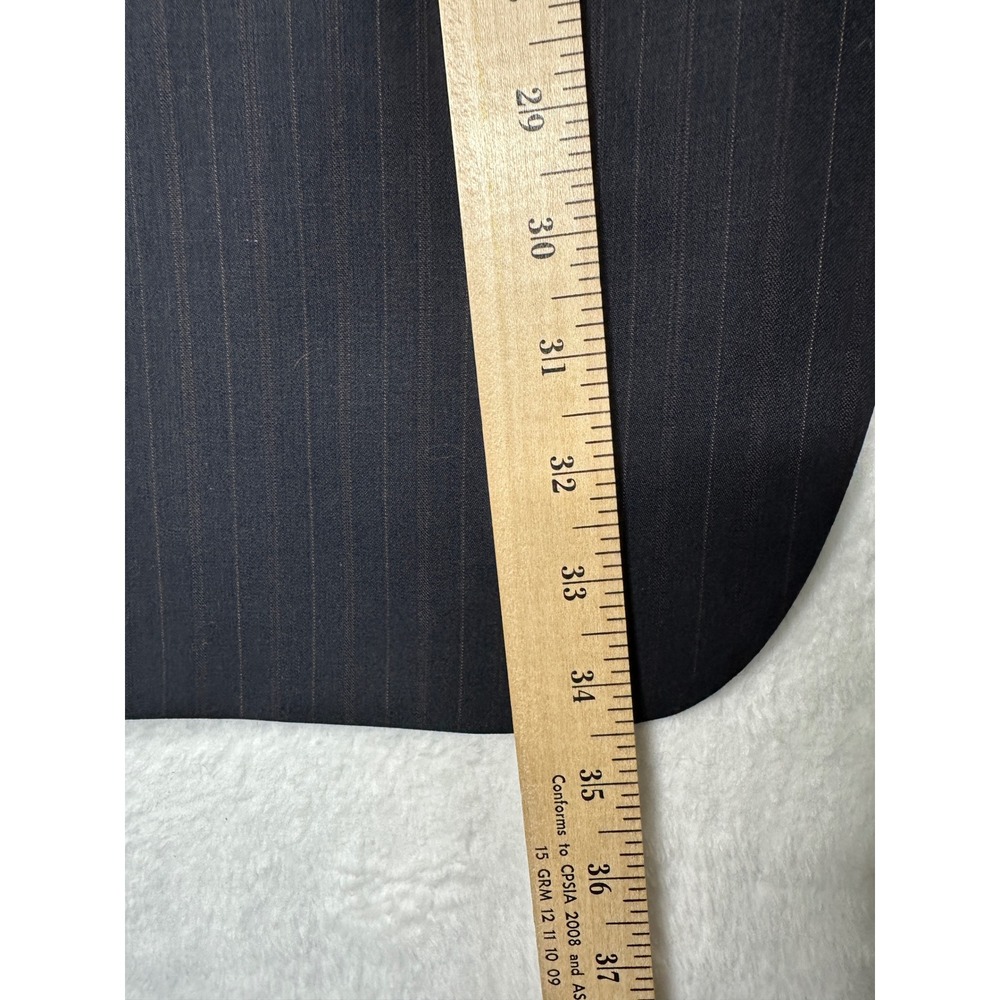 Pronto Uomo Mens Pinstripe Suit 44 Tall 39W Navy Blue Worsted Wool 2pc Canada - Picture 8 of 15